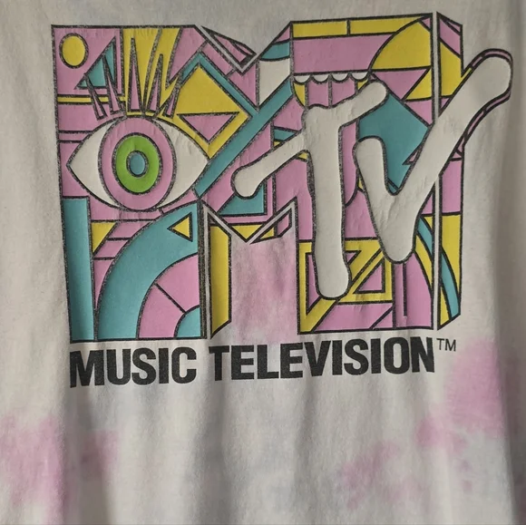 🥳 3/$30 M TV Retro Style Tye Dye T shirt Size M - Picture 3 of 5